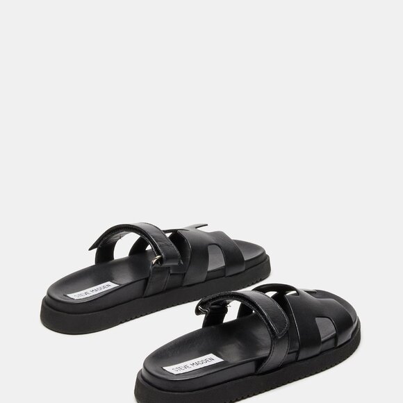 Steve Madden • Mayven Leather Flatform Slides • Women’s 8.5 • Black • NIB - Picture 6 of 12